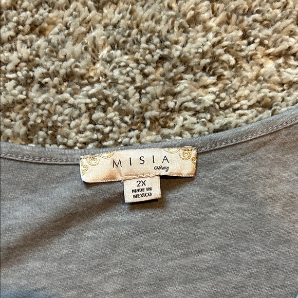 Misia Gray V-Neck Top - Picture 2 of 4